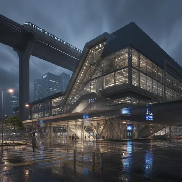Near-Future East Asian City Before Disaster