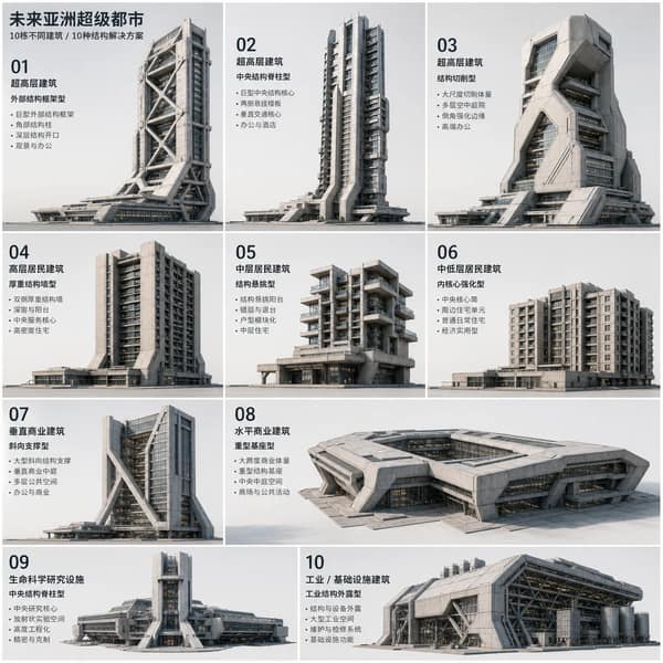 专业的未来城市建筑概念设计图
