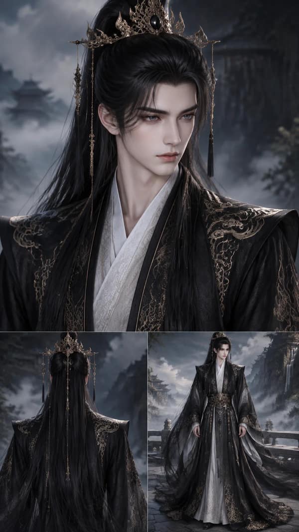 Horizontal Oriental Fantasy Male Character