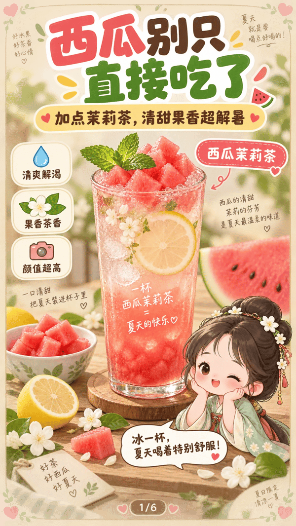 Watermelon Jasmine Tea Poster