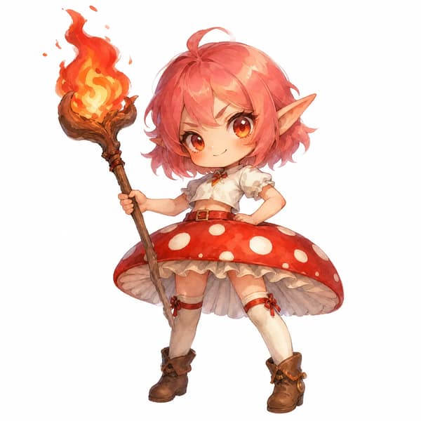 Mushroom Girl Illustration