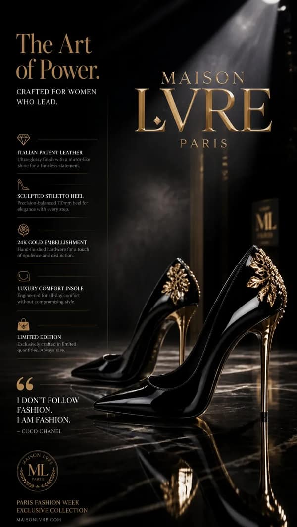 Ultra-Premium Luxury Fashion Advertisement Poster For designer high heels De