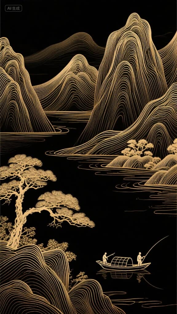 Golden Line Illustration