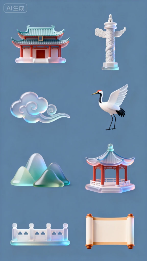 国风3d图标