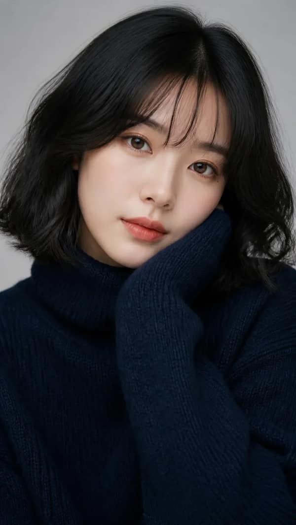 A High-Quality Studio Portrait Of A Beautiful Young East Asian woman