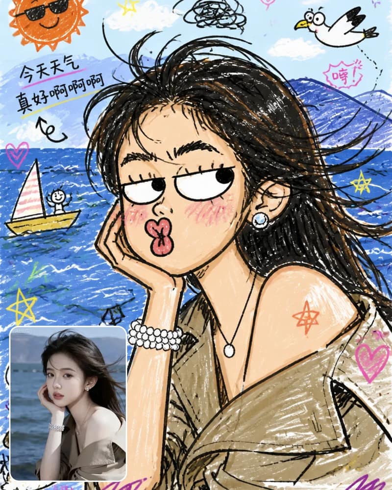 照片转成搞笑涂鸦插画