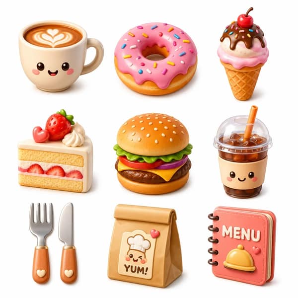 Cute Food & Drink Icons