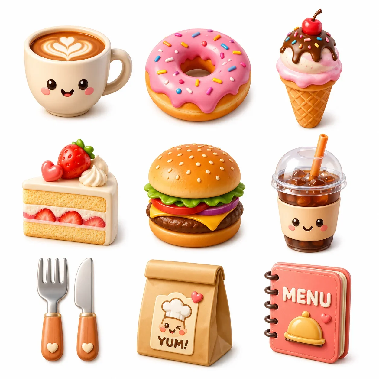 餐饮美食可爱图标